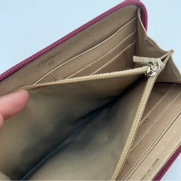 Chanel Pink Camelia Embossed Zip Wallet - Picture 12 of 14